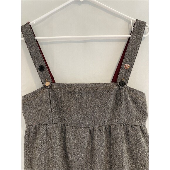 Rip‎ Curl Tweed Overalls Pinafore Babydoll Mini Dress Jumper Tweed Y2K Surfer L - Picture 3 of 11